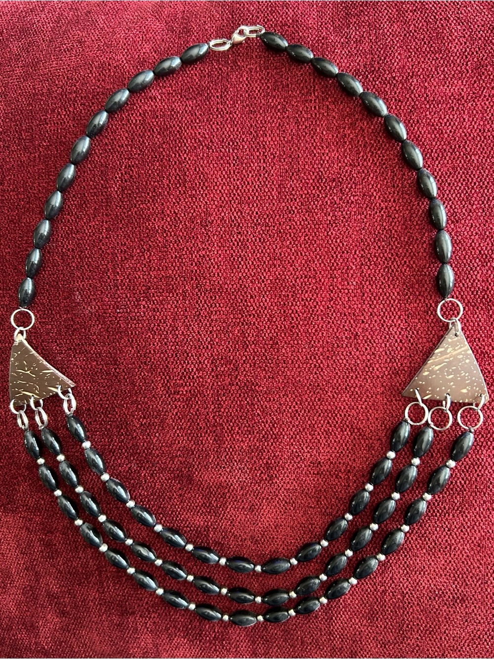 Black Multi-Strand Beaded Necklace - Women Jewelry